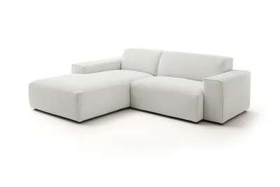 Produktbild von KAWOLA Sofa RANI Ecksofa Feincord silber Recamiere links