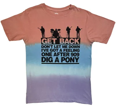 Immagine prodotto di The Beatles | Maglietta ufficiale della band | Get Back Gradient (Dye-Wash), Grande, Multicolore