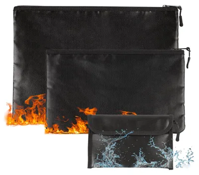 Produktbild von Feuerfeste Dokumententaschen, wasserdicht für wichtige Dokumente, Pässe, Geld, Wertsachen und zur sicheren Aufbewahrung.