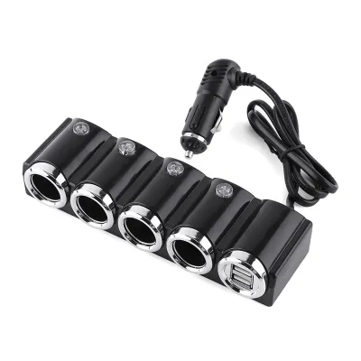 Obrázek produktu pro DC 12V / 24V 4-cestný napájecí adaptér USB do zásuvky zapalovače cigaret v autě