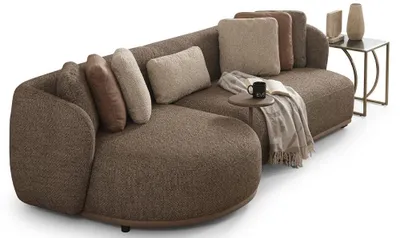 Productafbeelding van Driepersoonsbank, bruin, modern, comfortabel en behaaglijk voor de woonkamer