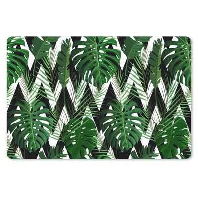 Produktbild von MuchoWow® Mauspad Mousepad Monstera - Schwarz und Weiß - Muster 27x18 cm - Mousepads - Maus Mat - Pad - Mausunterlage - Büroartikel - Desk Matten
