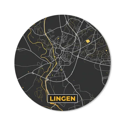 Produktbild von MuchoWow® Mauspad Mousepad Stadtplan - Deutschland - Gold - Lingen - Karte 20x20 cm - Mousepads - Maus Mat - Pad - Mausunterlage - Schreibtischmatte