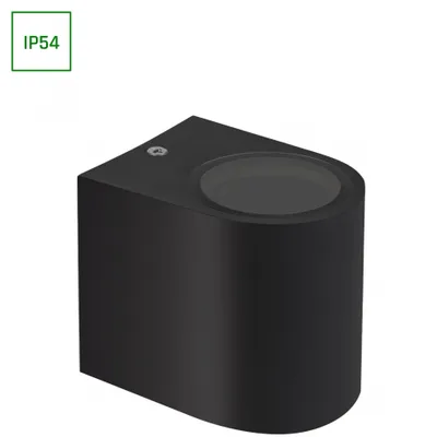 Produktbild von Spectrum LED Wandleuchte PARETE GU10 Außenleuchte schwarz IP54 max. 6W rund