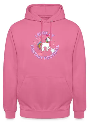 Produktbild von Spreadshirt I Suck At Fantasy Football | Einhorn Uni Hoodie, XL, Pink