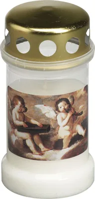 Produktbild von Grablicht mit Deckel Nr 3 - weiß - Motiv 4