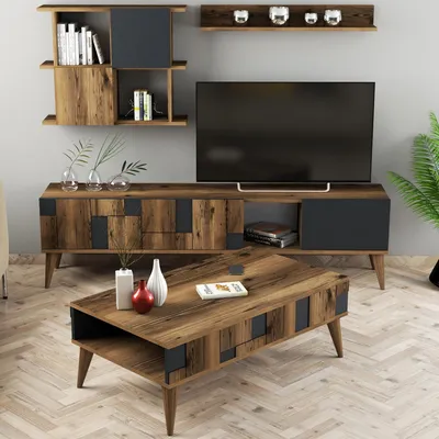 Image de Segrate - Ensemble mobilier salon, Noyer, Modulable