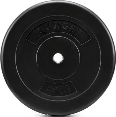Immagine prodotto di Disco ACTIGET da 15 kg per bilanciere e manubri Ø 31 mm, plastica - Nero