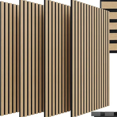 Zdjęcie produktu dla Panele akustyczne 3D - zestaw 4 sztuk - 120x60x2,1 cm - imitacja drewna - filc