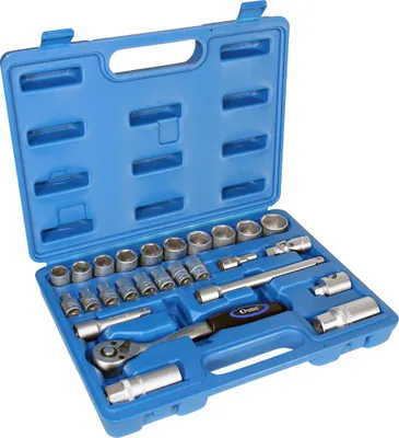 Produktbild von 3/8"-Antrieb Steckschlüssel-Set Steckschlüssel-Garnitur  6-kant CV-Stahl 26-tlg
