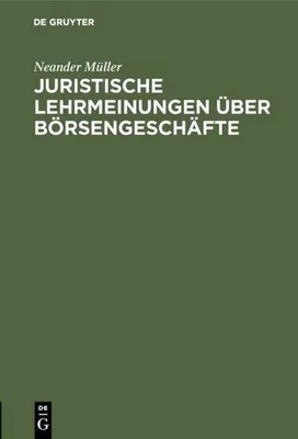Immagine prodotto di Juristische Lehrmeinungen über Börsengeschäfte