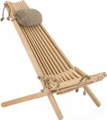 Produktbild von EcoFurn EcoChair Skandinavischer Gartenstuhl Holz Lärche Natur mit Nackenkissen