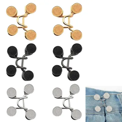 6 Taillenclips, verstellbar, für Jeans & Röcke, 3 Farben