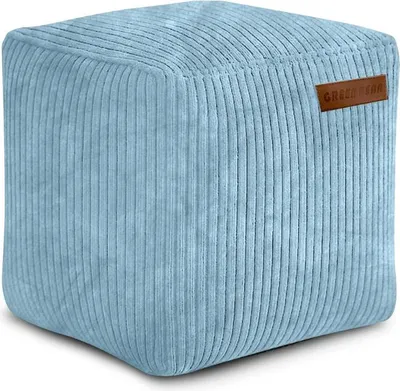 Produktbild von Green Bean® Indoor Sitzhocker Pouf 40x40x40cm EPS-Perlen Füllung & Cordstoff Kuschelig Weich Waschbar - Drinnen Bodenkissen Liegekissen Sitzkissen Sitzhocker Relax-Sessel Kinder Erwachsene Stoff Hellblau