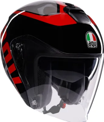 Image de AGV Irides Valenza casque jet, noir/gris/rouge, S (55/56)