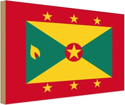 Produktbild von vianmo Holzschild 12x18 cm Grenadas Grenada Flagge Fahne Wappen