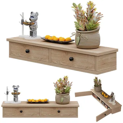 Produktbild von Hängendes Regal mit Türen, braun, modern, Loft, Wandregal für das Schlafzimmer, 64 cm
