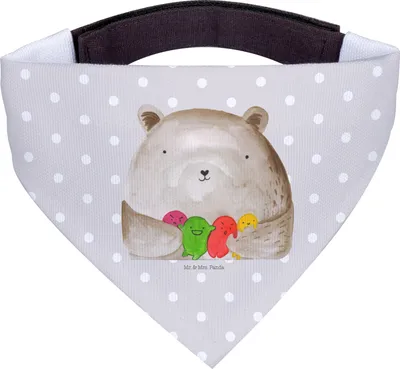 Produktbild von Mr. & Mrs. Panda Hund Halstuch Bär Gefühl - Grau Pastell - Geschenk, Durchgedreht, Tuch, Hunde-Halstuch, Für Hunde, Teddy, Wahnsinn, Verrückt