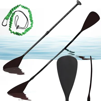 Produktbild von Kajak Paddel Schwimmende Doppelpaddel 2-in-1 Verstellbar Kajakpaddel Abnehmbares SUP Hilfspaddel Ausziehbar Einzelpaddel Aluminium Bootsruder Notfall Paddel mit Paddelleine für Kajak Kanu