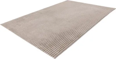 Produktbild von Lalee Plüsch - Japandi Teppich - Super weich - gestreift Area Teppich - Teppich hoch niedrig Flor einfarbig Flauschig 200x290 cm taupe