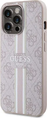 Produktbild von Guess GUHMP13LP4RPSP iPhone 13 Pro / 13 6.1 pink/pink Hardcase 4G Printed Stripes MagSafe