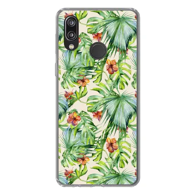 Produktbild von MuchoWow® Handyhülle Schutzhülle Hülle für Huawei P20 Lite (2020) Blume - Blatt - Muster Silikon Softcase Handy Hülle - Kartenhalter