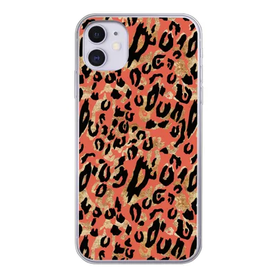 Produktbild von MuchoWow® Handyhülle Schutzhülle Hülle für iPhone 11 Pantherdruck - Gold - Rosa Silikon Softcase Handy Hülle - Handytasche