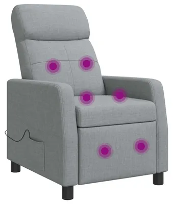 Imagen del producto de Sillón de masaje y relax, color gris claro, tapizado en tela