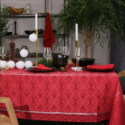 Produktbild von Rechteckige Weihnachtsdecke bestickt