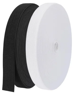 Elastikband 15 mm, 2 Rollen à 10 m, Schwarz-Weiß
