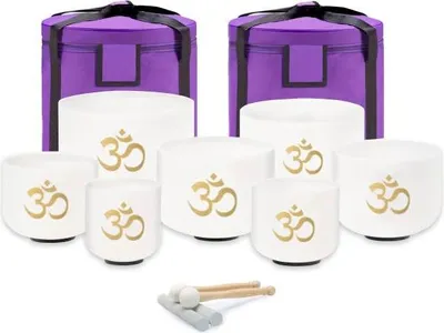 Obrázek produktu pro keepdrum sada zpívajících misek OM Set White 6-12 palců s příslušenstvím