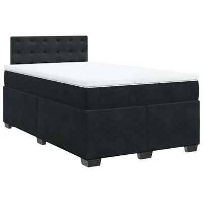 Produktbild von Boxspringbett mit Matratze Schwarz 120x190 cm Samt