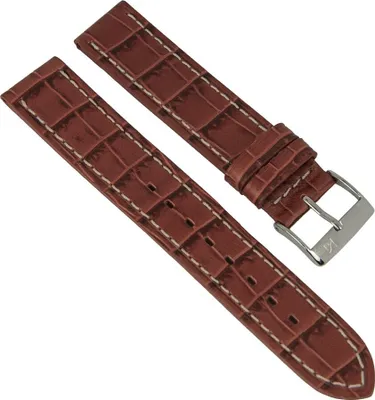 Produktbild von Uhrenarmband Leder Krokoprägung braun 18mm Minott 27605