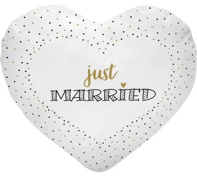 Zdjęcie produktu dla Pluszowa poduszka w kształcie serca „Just married”