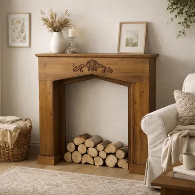 Produktbild von Kaminkonsole Juna Landhaus Braun