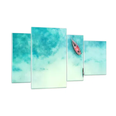 Produktbild von Bilder auf glas - Insel Boot Schiff Ozean - 120x70cm - Glasbilder - Wandbilder - Kunstdruck - zum Aufhängen bereit - Wanddekoration aus Glas - Glas Bilder - Wandbild auf Glas - GDL120x70-2923