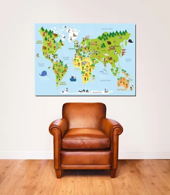 Produktbild von Kinderweltkarte Giant Poster Children’s World Map