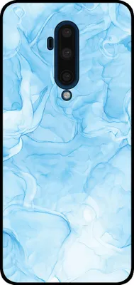 Produktbild von Smartphonica Handytasche passend für OnePlus 7T Pro mit  marmordruck - TPU-Rückseite Fall Marmor-Design - Hellblau