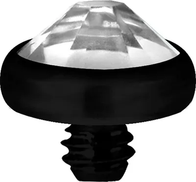 Produktbild von Micro Aufsatz Dermal Anchor Piercing G23 PVD Blackline Kristall Stein - Weiss.BK-TIADJN.3mm.CZ