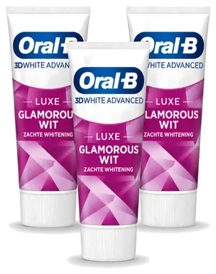 Produktbild von 3 x Oral-B 3D White Advanced Luxe Glamorous White Zahnpasta 75 ml - Vorteilspackung - 3 Stücke