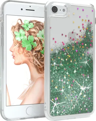 Produktbild von EAZY CASE - Glitzer Hülle kompatibel mit Apple iPhone SE 2020/2022, iPhone 7 / 8 Glitzer Schutzhülle, Soft Case, Backcover Transparent mit Motiv