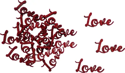 Produktbild von Oblique Unique Love Konfetti glitzernd Echtholz Streu Deko für Hochzeit JGA Valentinstag Geburtstag Tisch Deko - rot