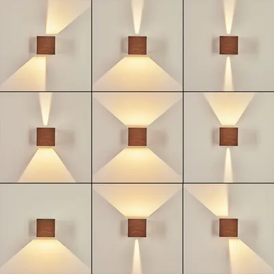 Produktbild von Salbertand »Salbertand« Wandlampe aus Metall in Holzoptik