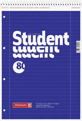 Zdjęcie produktu dla 5X BRUNNEN 106791101 Collegeblock A4 Spirale oben Lin27