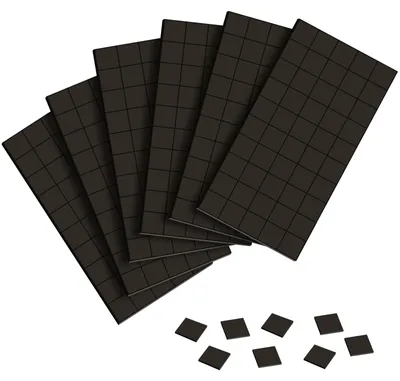 Image de Aimants plats polyvalents, 300 feuilles magnétiques autocollantes, mini-aimants à forte adhérence, carrés de 10 x 10 mm et 20 x 20 mm.