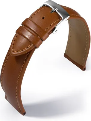 Produktbild von Barington Kalb Resisto Uhrenarmband braun Leder schmutzabweisend, Stegbreite:20mm, Schließe:Silbern