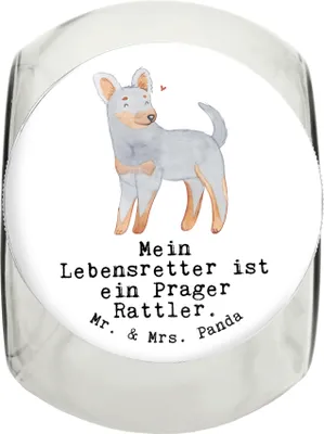 Produktbild von Mr. & Mrs. Panda Dose Prager Rattler Lebensretter XL 2000ml - Weiß - Geschenk, schraubglas, Aufbewahrungsdose, Pincher, glasbehälter, Vorratsbehälter, Keksdose