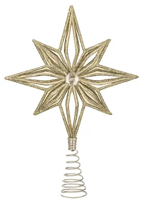 Produktbild von Weihnachtsbaumspitze Stern, champagner, Kunststoff, 20 cm