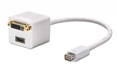 Produktbild von Lindy Mini-DVI to DVI/HDMI Splitter, 0,2 m, Mini-DVI, HDMI + DVI, Männlich, Weiblich, Weiß