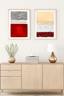 Produktbild von Wallity, Huhu56 - 70 x 50, Dekorativ gerahmtes MDF-Gemälde (2 Stück), 100 % MDF, Mehrfarbig, 50 x 70 cm